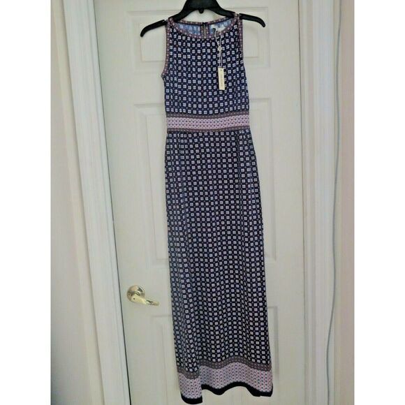 Max Studio 6903W69 Maxi Dress Size XSmall Sleeveless Navy Print NWT $98 - Picture 9 of 10